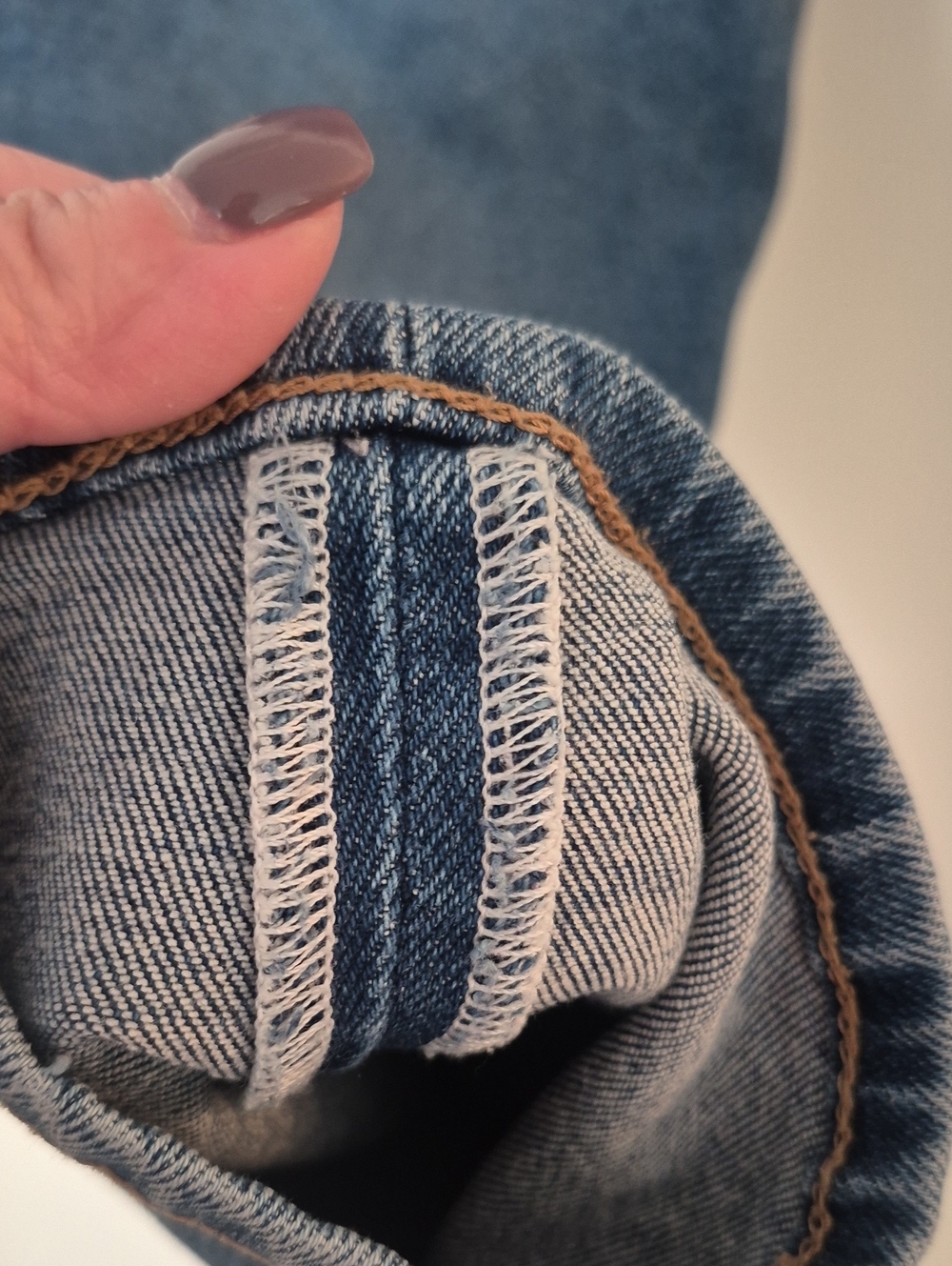 RE/DONE Salvage High Rise Straight Leg Crop Jeans Blue Wash Button Fly Size 30 - Picture 7 of 8